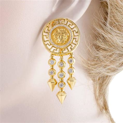 versace clip on earrings|More.